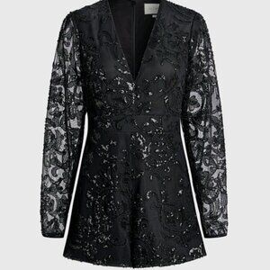 Alexis Riso V-neck Floral Beaded Romper